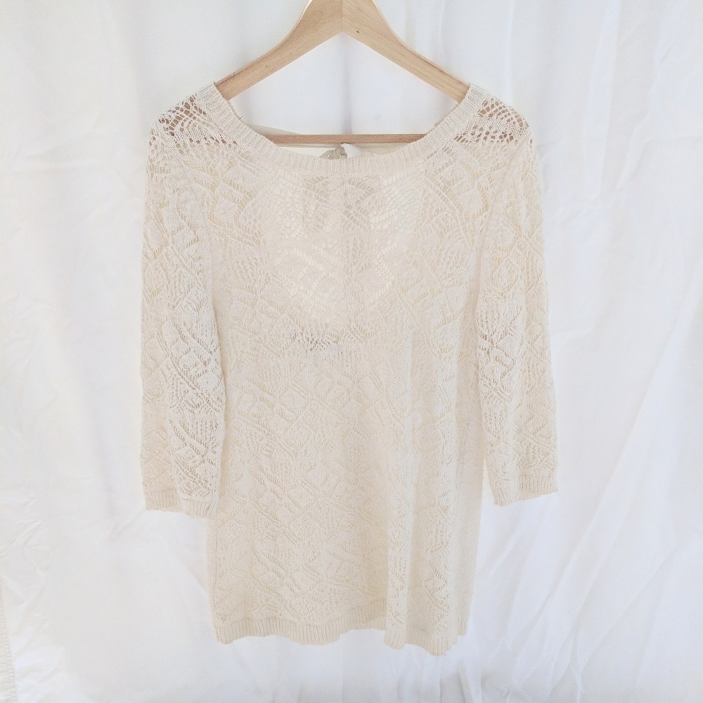 Lauren Conrad | Crochet Tie-Back Sweater